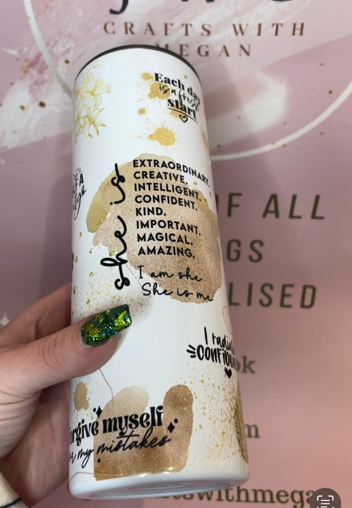 Positive Affirmations Skinny Tumbler ✨